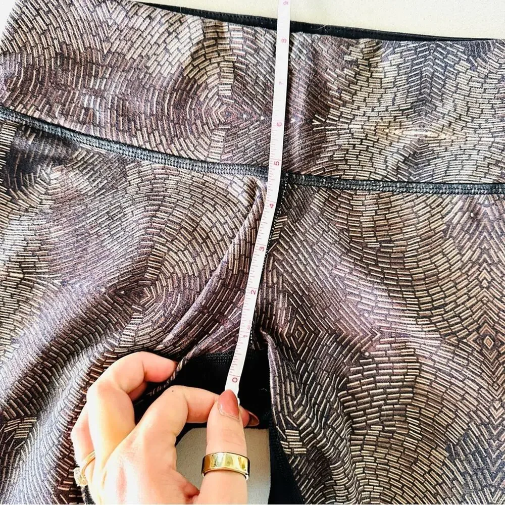 LULULEMON Wunder Under Crop II Golden Goddess Bead Envy Black Low Rise Legging 6
